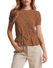 Blusa feminina Top Grijaaz com mangas bufantes e cintura