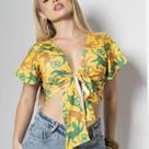 Blusa Feminina Transpassada Amarrar Brasil Copa - Blusa Feminina Transpassada Amarrar Brasil Copa -