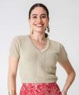 Blusa Feminina Tricô Brilho Lurex Manga Curta Marisa B-74050