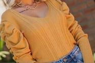 Blusa Feminina Trico - Cor Mostarda