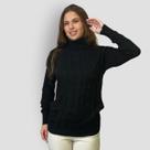 Blusa Feminina Tricô Gola Alta Manga Longa Básica Trança Lã Blusa Feminina Tricô Gola Alta Manga Longa Básica Trança Lã