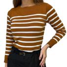 Blusa Feminina Tricô Modal Listradinho Casual Macio Inverno