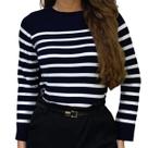 Blusa Feminina Tricô Modal Listradinho Casual Macio Inverno Blusa Feminina Tricô Modal Listradinho Casual Macio Inverno