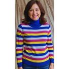 Blusa Feminina Tricot Cajan ML Listras Coloridas Blusa Feminina Tricot Cajan ML Listras Coloridas