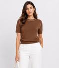 Blusa Feminina Tricot Com Detalhe Rovitex Marrom Blusa Feminina Tricot Com Detalhe Rovitex Marrom