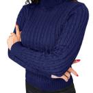 Blusa Feminina Tricot Manga Comprida Trancinha Gola Ata Frio Blusa Feminina Tricot Manga Comprida Trancinha Gola Ata Frio