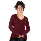 Blusa Feminina Tricot Transinha Gola V Basica Elastano Manga Longa Inverno