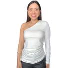Blusa Feminina Um Ombro Só Mula Manca Manga Longa
