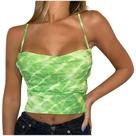 Blusa feminina verão casual moda multicolor tie-dye halter camisola
