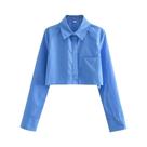 Blusa Feminina Vintage Soltinha, Cropped, Manga Comprida, Com Botões, Elegante E Moderna.