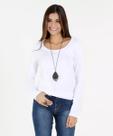 Blusa Feminina Viscolycra Gola Redonda Moda Básica Manga Longa
