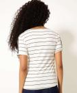 Blusa Feminina Viscolycra Listrada Manga Curta Vazada -50866