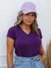 Blusa Feminina Viscose Gola V Manga Curta Básica Casual
