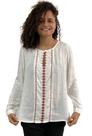 Blusa Feminina Viscose Indiano Bordados Cor Branco 368 Blusa Feminina Viscose Indiano Bordados Cor Branco 368