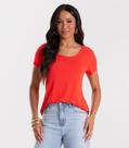 Blusa Feminina Viscotorcion Básica Rovitex Vermelho