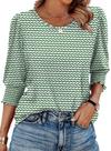 Blusa feminina XIEERDUO de manga 3/4 com listras verdes St Patricks Day