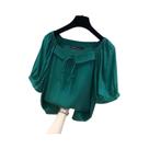 Blusa Feminina ZANZEA - Estilo Coreano, Gola Quadrada, Meia Manga e Cadarço