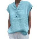 Blusa feminina ZHUER, algodão, linho, tamanho plus size, alta-baixa