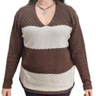 Blusa Feminino Trico Clajan Marrom Plus Size