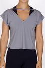 Blusa fitness gola choker ana cinza