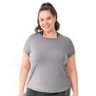 Blusa Fitness Plus Modelagem Ampla Névoa