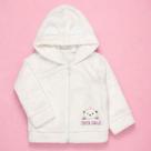 Blusa Fleece Aveludado para Bebê Menina com Capuz Orelinha Cor:cremeTamanho:P
