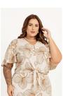 Blusa Floral em Viscolinho com Amarração na Frente - Capim Rosa