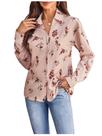 Blusa floral feminina SweatyRocks com botões tamanho L