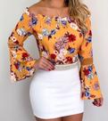 Blusa florida caidinha