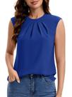 Blusa Funlingo Dressy Casual de manga curta para mulheres Blusa Funlingo Dressy Casual de manga curta para mulheres