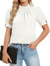 Blusa Funlingo Dressy Tops para mulheres, manga curta, folhada, 2GG Blusa Funlingo Dressy Tops para mulheres, manga curta, folhada, 2GG