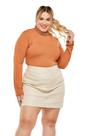Blusa Gola Alta Cacharrel Feminina Manga Longa Viscolycra Cor Caramelo Tamanho GG