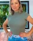 Blusa gola alta malha canelada