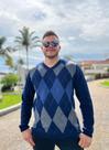 Blusa gola v masculina escocesa
