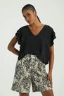 Blusa Gola V Mg Babados Preto My Place
