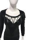 Blusa Gótica manga longa Bem transada