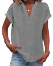 Blusa Grafumo Spring 2026 moderna com decote em V e manga curta feminina