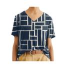 Blusa Hering Em Viscose Meia Manga 4H7Q Azul Marinho/Aveia Blusa Hering Em Viscose Meia Manga 4H7Q Azul Marinho/Aveia