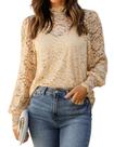 Blusa HOTOUCH Party Sexy de renda de manga comprida para mulheres