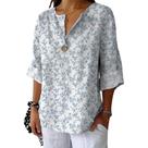 Blusa HOTYD Boho com estampa floral com decote em V e manga comprida para mulheres