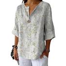 Blusa HOTYD Boho com estampa floral com decote em V e manga comprida para mulheres