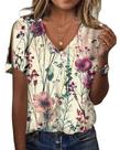 Blusa HOTYD Summer Boho Floral Print para mulheres 4GG