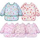Blusa impermeável de manga comprida Lictin Baby Bibs, pacote com 5