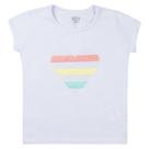 Blusa Infantil Coração, Manga Curta, Branco, 1 Anos, Gaga Baby