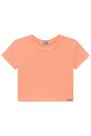 Blusa Infantil Cropped em Cotton Neon Aplique de Strass - Kukiê