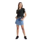 Blusa Infantil Cropped Menina Preta Amora 51620