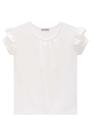 Blusa Infantil em Cotton Manga Babadinho e Aplique de Strass Pricess by Infanti Blusa Infantil em Cotton Manga Babadinho e Aplique de Strass Pricess by Infanti