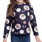 Blusa Infantil Feminina Alakazoo Pets ML Azul Marinho - 6528