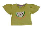 Blusa Infantil Feminina Manga Babado Fakini