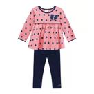 Blusa Infantil Feminina Milon De Póa Rosa Conjunto Com Calça Legging Marinho